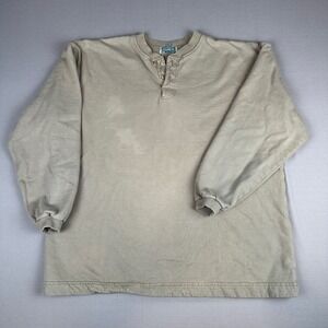 Vintage McIntosh & Seymour Soccer Gear Rugby Shirt Men's Large Tan USA Henley
